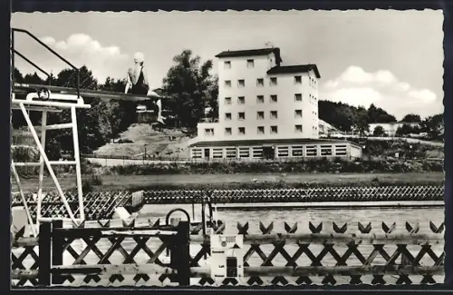 AK Marienhagen /Alfeld, Bartel`s Berghotel, Freibad