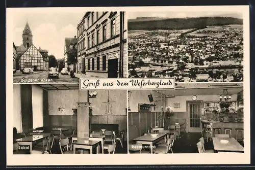 AK Hameln, Gasthof Goldener Anker K. Hollweg, Stadtansicht