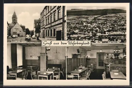 AK Hameln, Gasthaus Goldener Anker K. Hollweg, Totalansicht