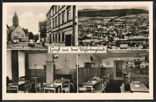 AK Hameln, Gasthof zum Goldenen Anker K. Hollweg, Teilansicht