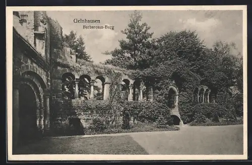 AK Gelnhausen, Barbarossa-Burg, Teilansicht