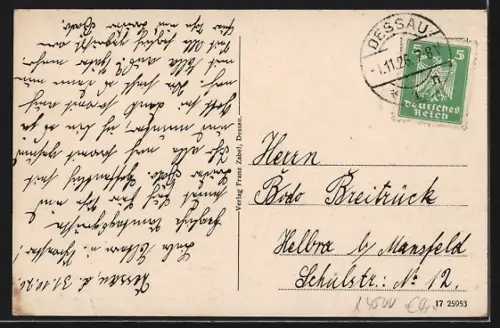 AK Dessau, Grosser Markt, Fürst Leopold-Denkmal, Anna-Liese-Haus