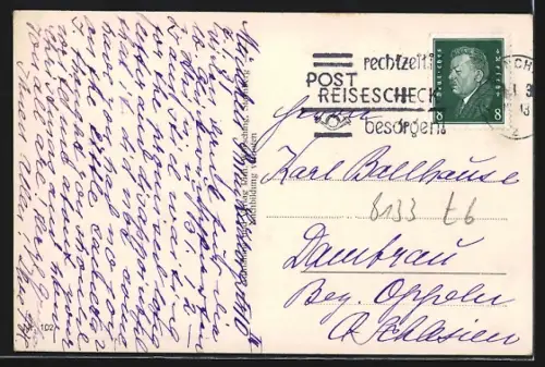 AK Feldafing, Blick auf Alpen und Starnberger See