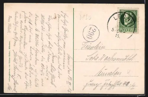 AK Berg am Starnberger See, Votivkapelle bei Schloss Berg, Segelboot