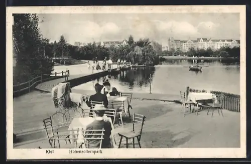 AK Kiel, Hohenzollernpark mit Teich