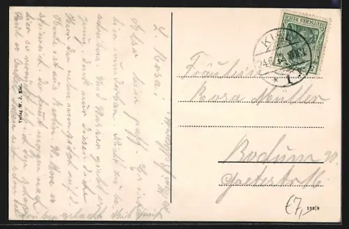 AK Kiel, Hohenzollernpark mit Teich