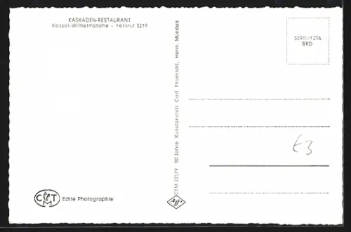AK Kassel-Wilhelmshöhe, Kaskaden-Restaurant, Schloss, Herkules, Löwenburg