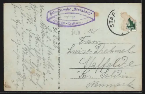 AK Seeshaupt, Ortsansicht mit Kirche und Alpenpanorama