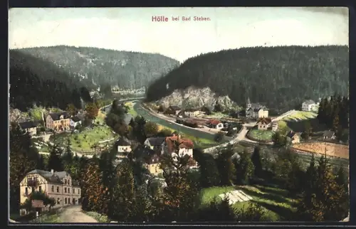 AK Hölle bei Bad Steben, Ortsansicht im Tal