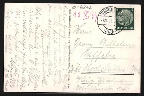 AK Stadtlengsfeld, Blick vom Rückersberg auf den Ort