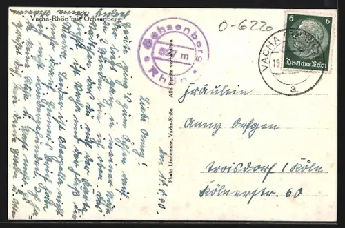 AK Vacha /Rhön, Ortsansicht mit Ochsenberg