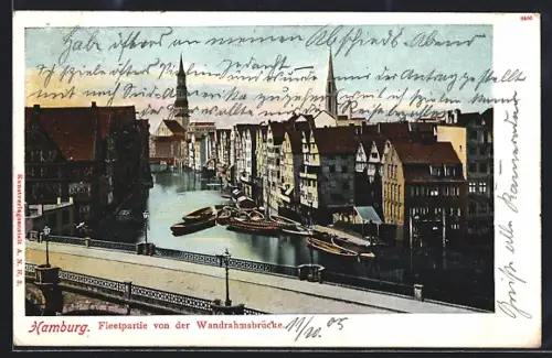 AK Hamburg, Fleetpartie von der Wandrahmsbrücke