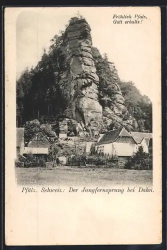 AK Dahn, Teilansicht mit Jungfernsprung