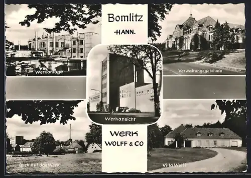 AK Bomlitz /Hann., Werk Wolff / Co, Villa Wolff, Verwaltungsgebäude