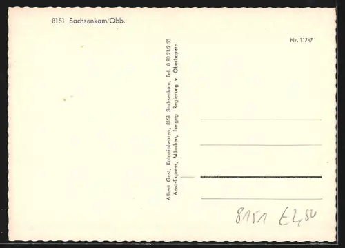 AK Sachsenkam /Obb., Generalansicht vom Flugzeug aus