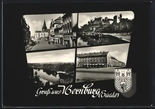 AK Bernburg /Saale, Thälmannplatz, Strasse des Aufbaues, Ehem. Schloss