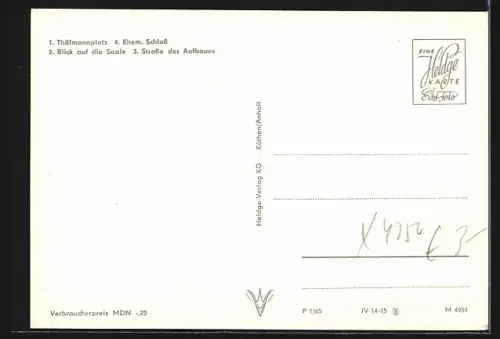 AK Bernburg /Saale, Thälmannplatz, Strasse des Aufbaues, Ehem. Schloss