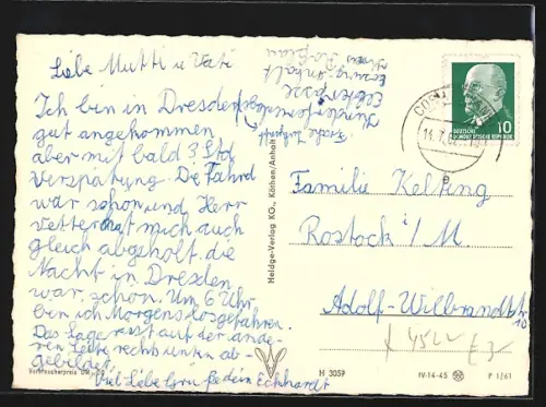 AK Coswig / Anhalt, Rathaus, Sparkasse, Strassenpartie Flieth, Fährschiff, Wappen