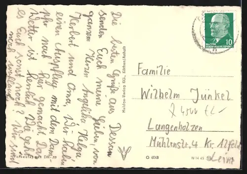 AK Dessau, HO-Gaststätte Kornhaus in vier Ansichten