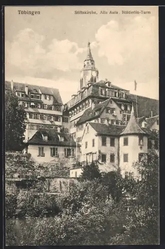 AK Tübingen, Stiftskirche, Alte Aula, Hölderlin-Turm