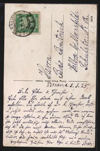 AK Dessau, Rathaus und Jubeldenkmal