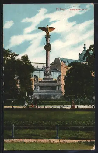 AK Erfurt, Partie am Kriegerdenkmal