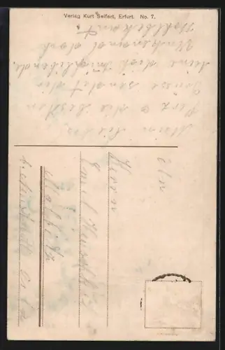 AK Erfurt, Partie am Kriegerdenkmal