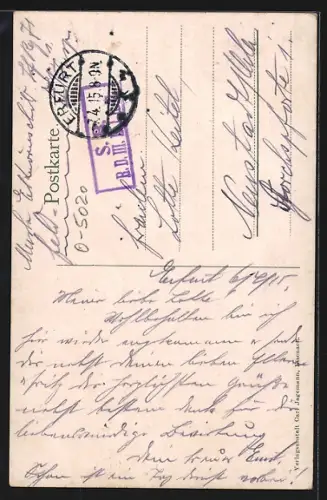 AK Erfurt, Kaiser-Wilhelm-Denkmal, Villen am Pförtchen