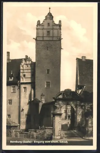 AK Bernburg /Saale, Eingang zum ehem. Schloss