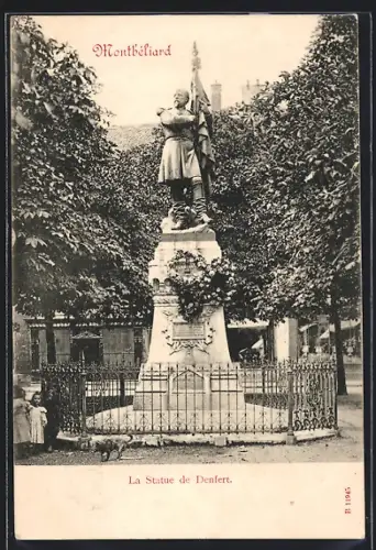 AK Montbéliard, La Statue de Denfert