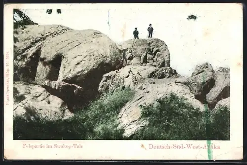 AK Deutsch-Süd-West-Afrika, Felsformation im Swakop-Tale