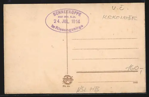 AK Krkonose, Inneres der Burgruine Kynast mit dem Hungerturm