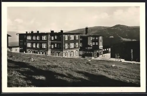 AK Peterbaude im Riesengebirge, Blick zur Baude