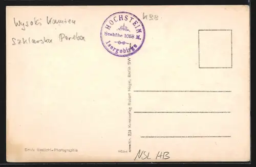 AK Hochstein bei Schreiberhau, Hütte mit Treppe