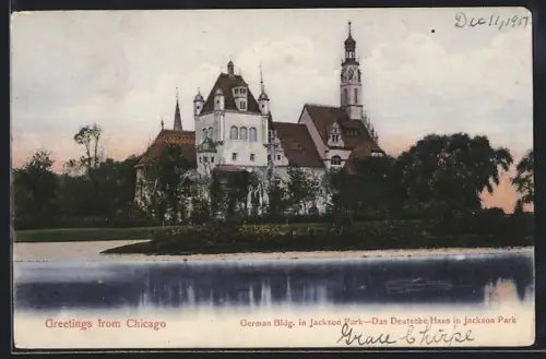 AK Chicago, IL, German Bldg. in Jackson Park