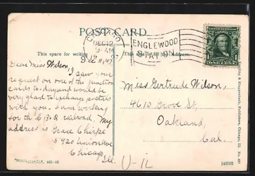 AK Chicago, IL, German Bldg. in Jackson Park