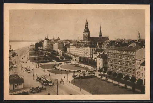 AK Riga, Dünakai mit Strassenbahn