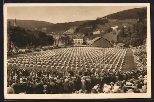 AK Baden, Aarg. Kantonalturnverein 1927 auf dem Sportplatz beim Vorturnen, Turnfest