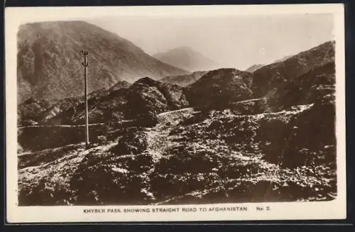 AK Khyber Pass, Showing Straight Road to Afghanistan