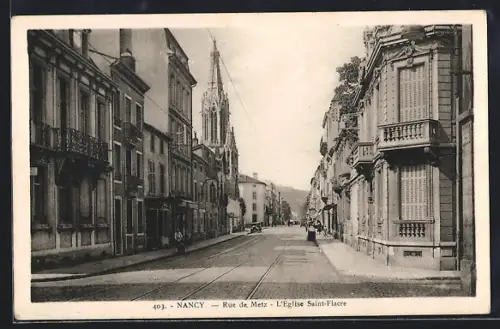AK Nancy, Rue de Metz, L`Eglise Saint-Fiacre