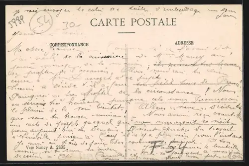 AK Lunéville, Le Square de l`Hotel de Ville et la Rue Thiers