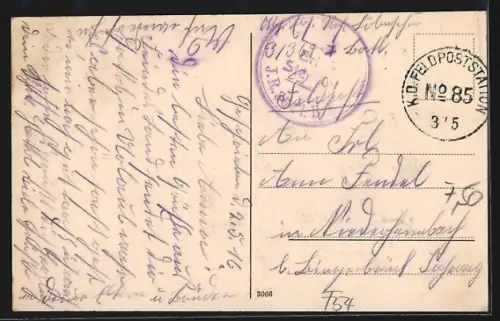 AK Vlicey im Priesterwald, Ortsansicht aus der Ferne