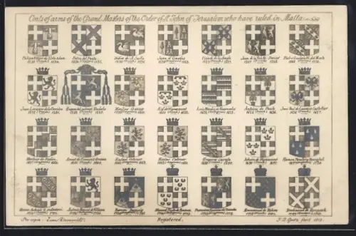 AK Malta, Coats of arms of the Grand Masters of the Order of St. John of Jerusalem