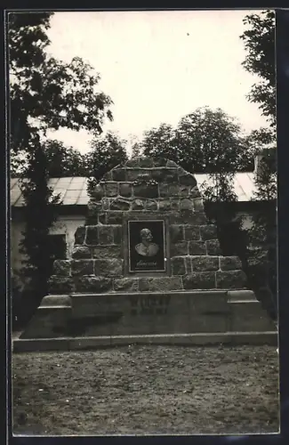 Foto-AK Windau, Denkmal General von Schwerin, 1915