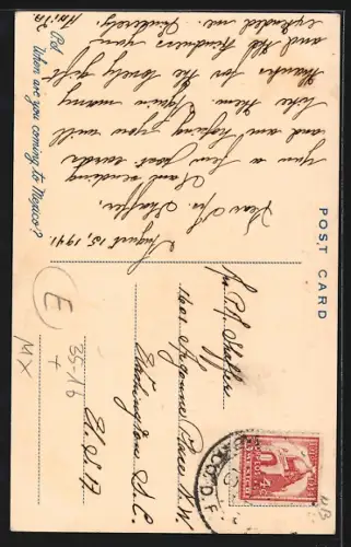 Künstler-AK Mexico, Junge und Mädchen in traditioneller Kleidung, Tourismus