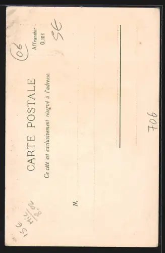 Lithographie Villefranche, Ortsansicht vom Wasser her