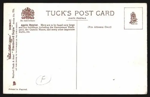 AK Bombay, Apollo-Bunder, Buildings, Bird`s Eye View