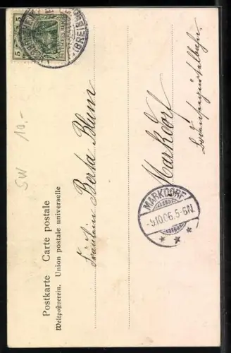 AK Zwei Markgräflerinnen an einem Tisch sitzend