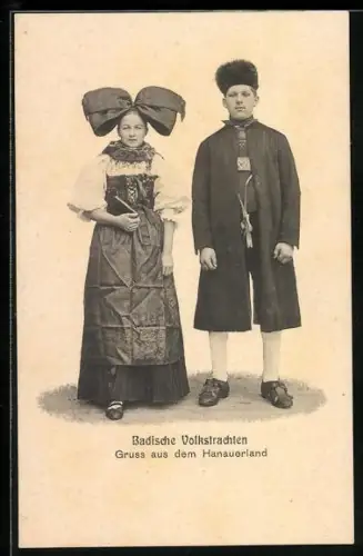 AK Badische Volkstrachten, Gruss aus dem Hanauerland