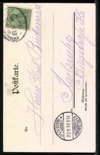 AK Schonach, Frau in Tracht am Spinnrad